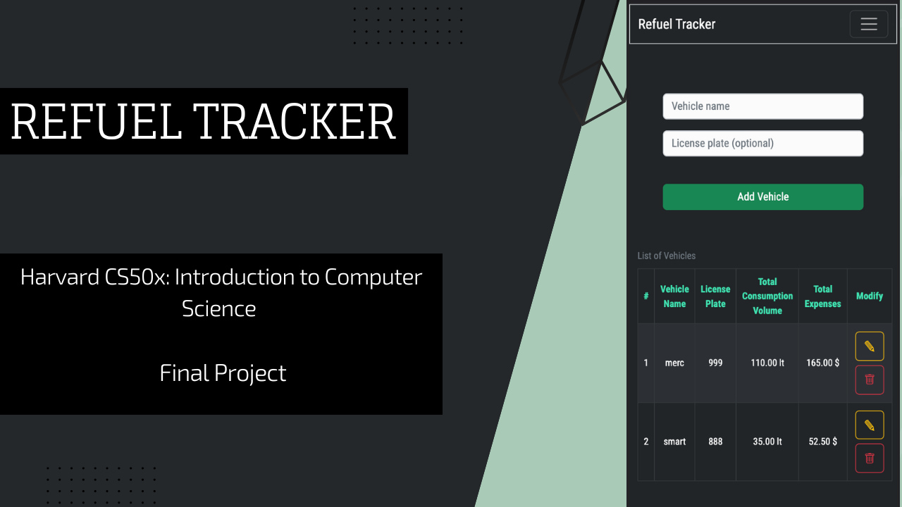 Refuel Tracker App