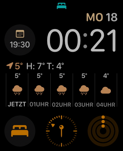 Watch face with qibla complication